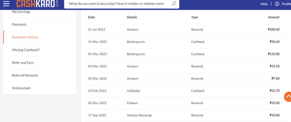 cashback earnings Online shopping cashback CashKaro platform Earn money while shopping Cashback rewards  Referral bonuses
Legitimate online earning